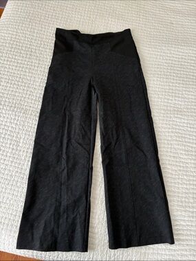 Wide Leg High-Rise Pull-on  Pants in Black Brown Houndstooth
